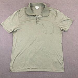 REISS Elliot Egyptian Cotton Short Sleeve Golf Polo Shirt Mens Size Medium Green